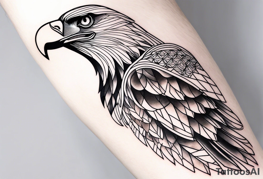 eagle, geometric, subtle, men, forearm tattoo, tattoo idea