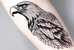 eagle, geometric, subtle, men, forearm tattoo, tattoo idea