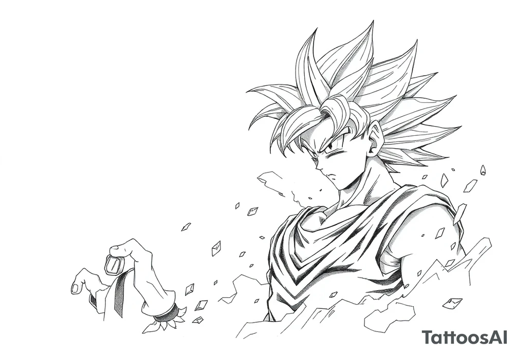 legendary dragonball z scene with energy aura and power effects tattoo idea