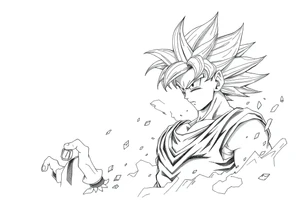 legendary dragonball z scene with energy aura and power effects tattoo idea