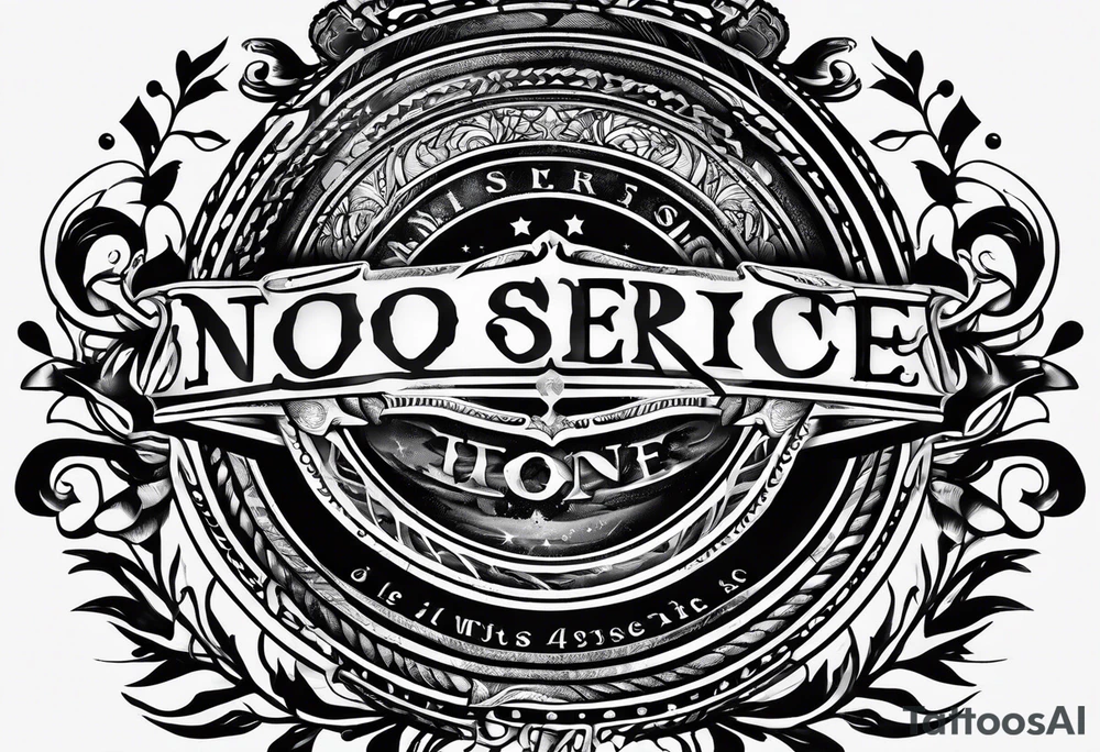 Text "no one service" tattoo idea