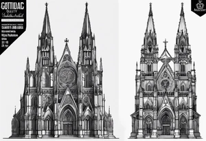 Gothic cathedral tattoo idea