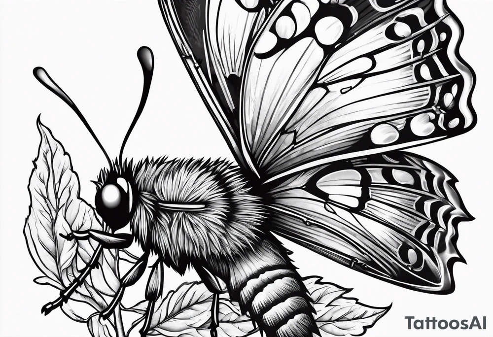 Moth chasing a butterfly tattoo idea