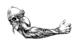 pirate theme sleeve tattoo idea