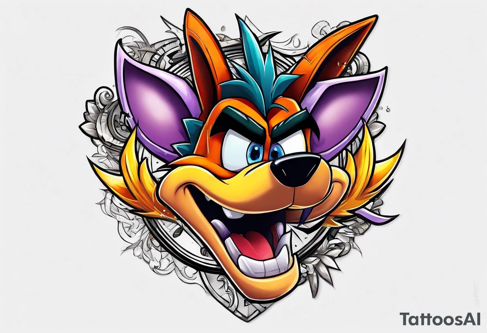 Crash bandicoot with Spyro the dragon tattoo idea