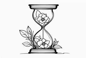 Hourglass with flowers growing out of it. Fineline tattoo idea
