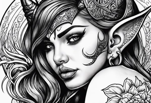 a devil whispering in my ear tattoo idea