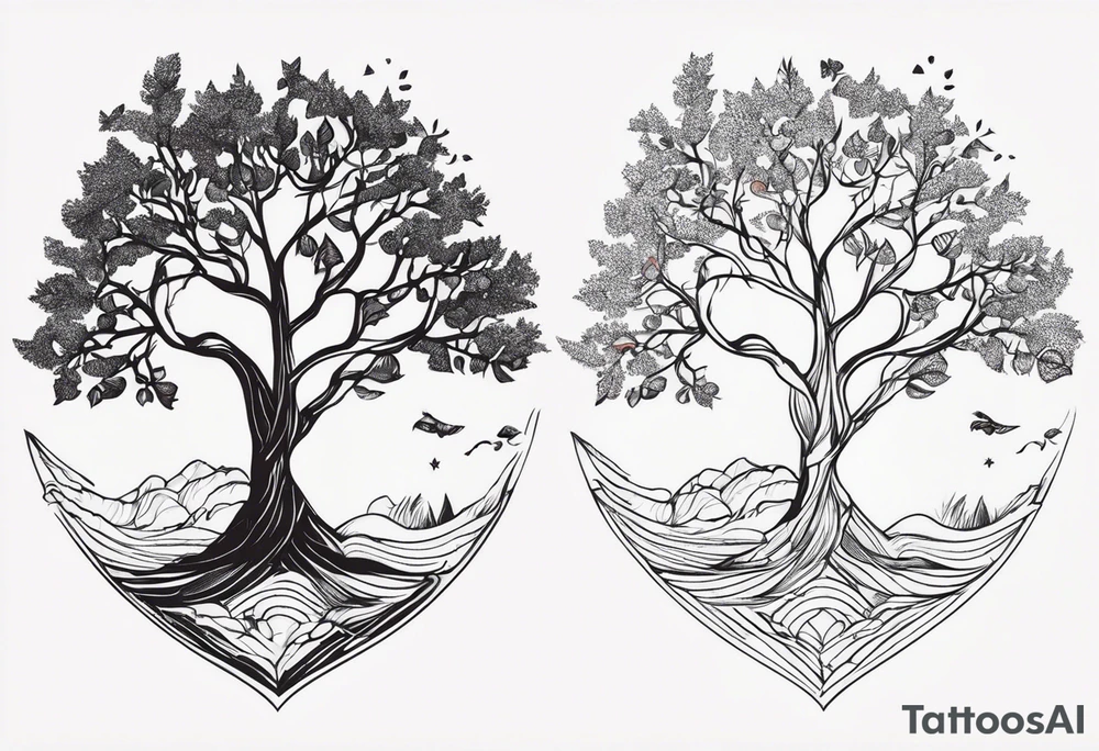small minimalistic delicate with tree motif tattoo idea small minimalistic delicate with tree motif tattoo idea