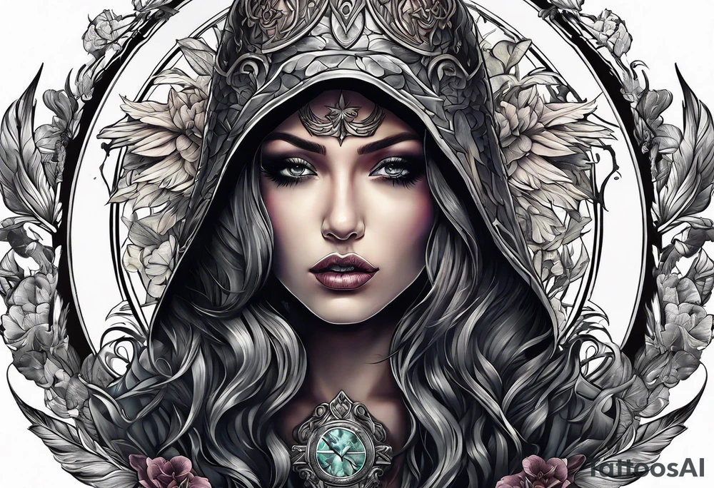 portrait of the death angel tattoo idea