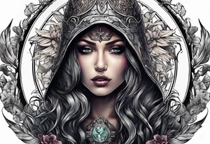 portrait of the death angel tattoo idea