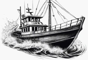 Boat breaking in half tattoo idea