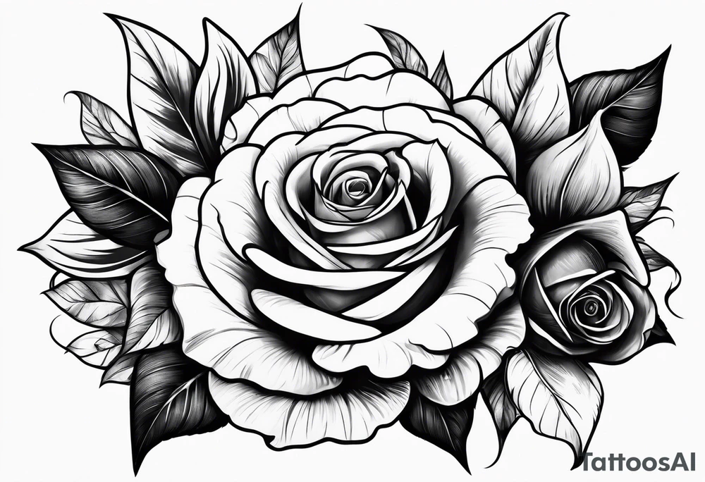 2 violets and a rose tattoo idea