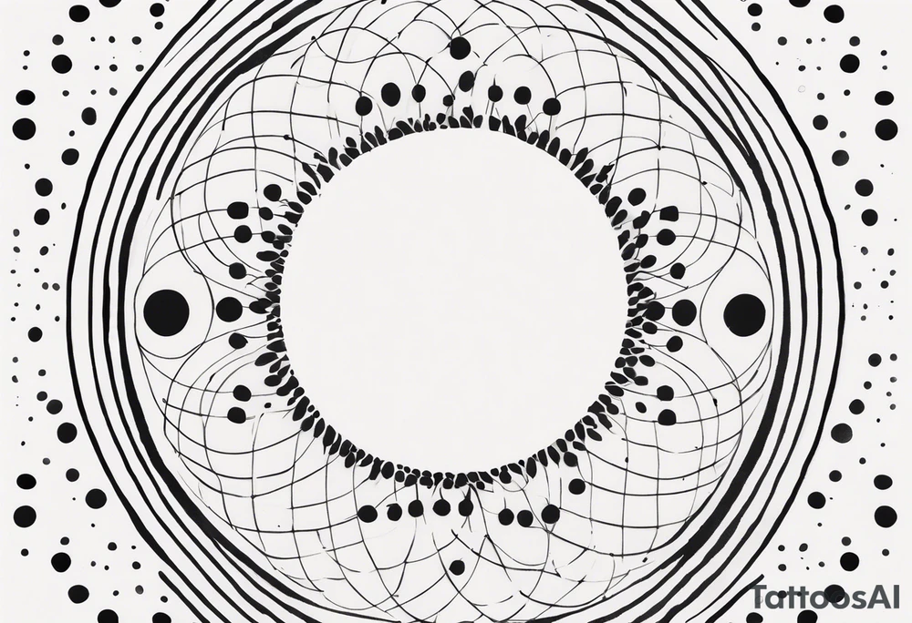 simple shape made from black dots and circles to go on upper arm/shoulder tattoo idea