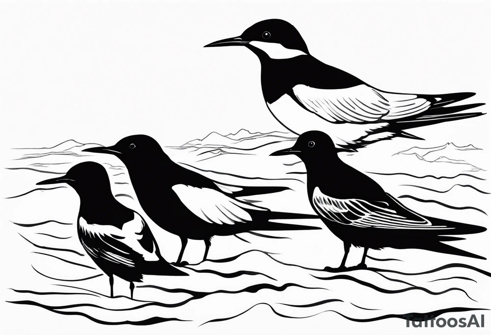 Arctic tern Silhouettes. Make Sure that only real Arctic terns are depicted tattoo idea