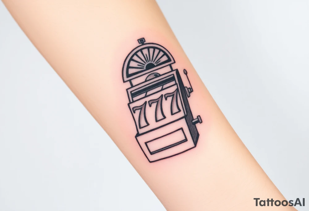 Modern slot machine with 777 tattoo idea