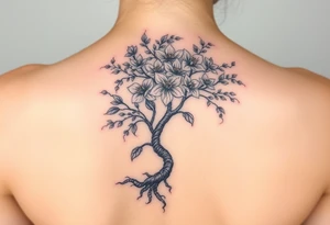 Powerful flower tree with cloud over it  (arm tattoo) tattoo idea