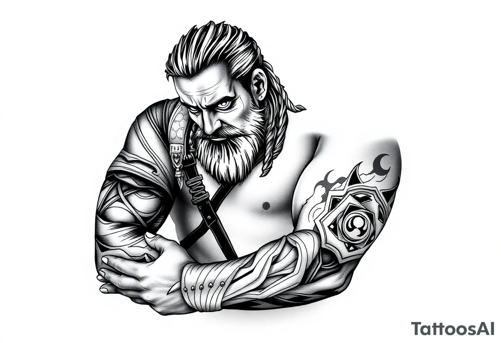 Weary warrior taking a break tattoo idea