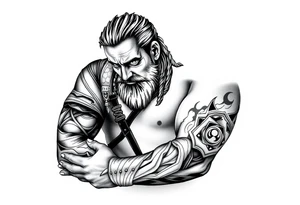 Weary warrior taking a break tattoo idea
