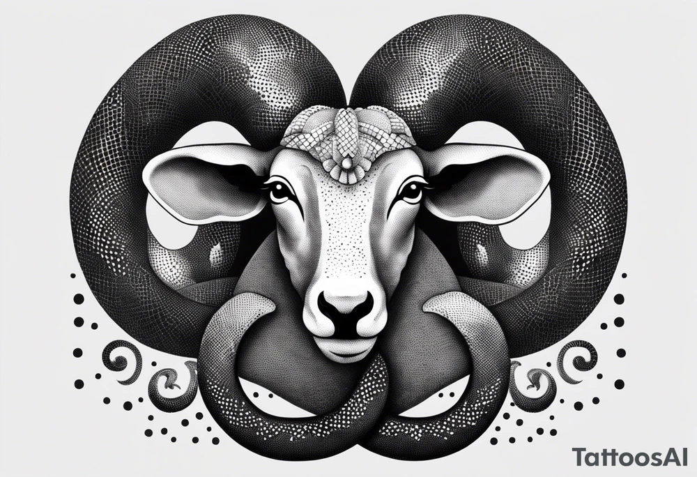 aries with snake tattoo idea