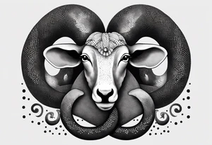 aries with snake tattoo idea