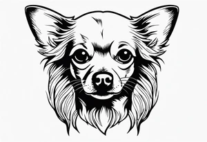 chihuahua long haired tattoo idea