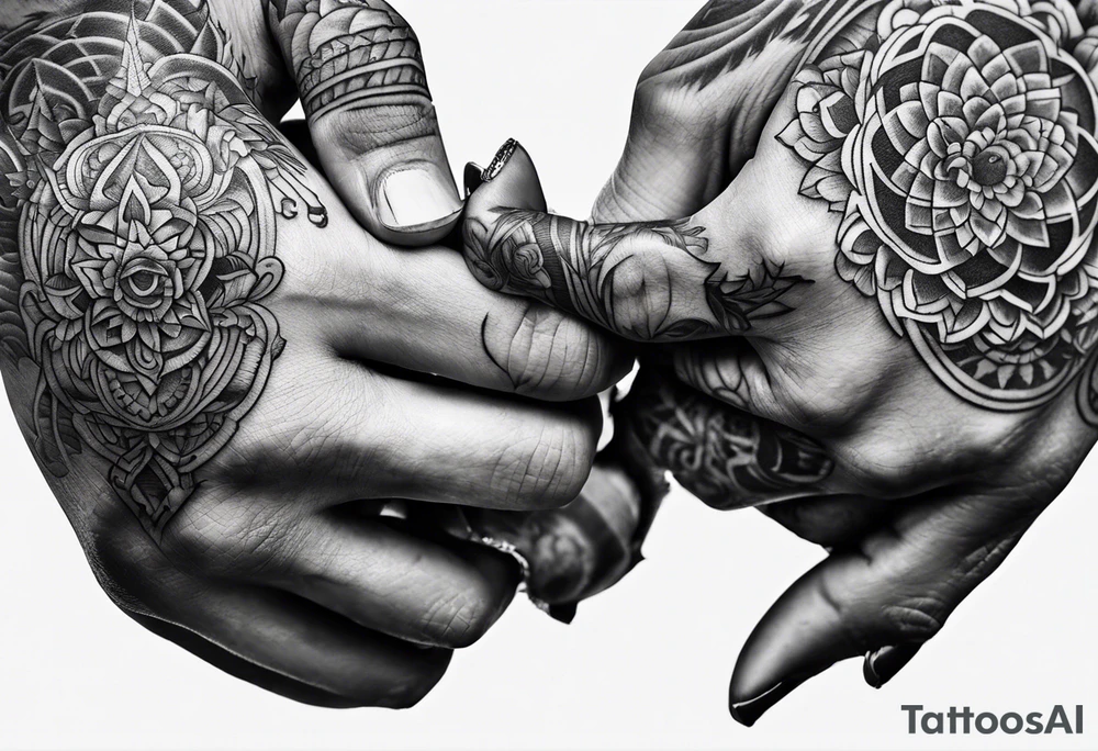 tattoo of hands pointing at each other but not touching tattoo idea