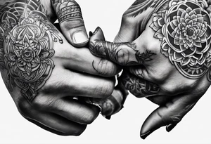 tattoo of hands pointing at each other but not touching tattoo idea