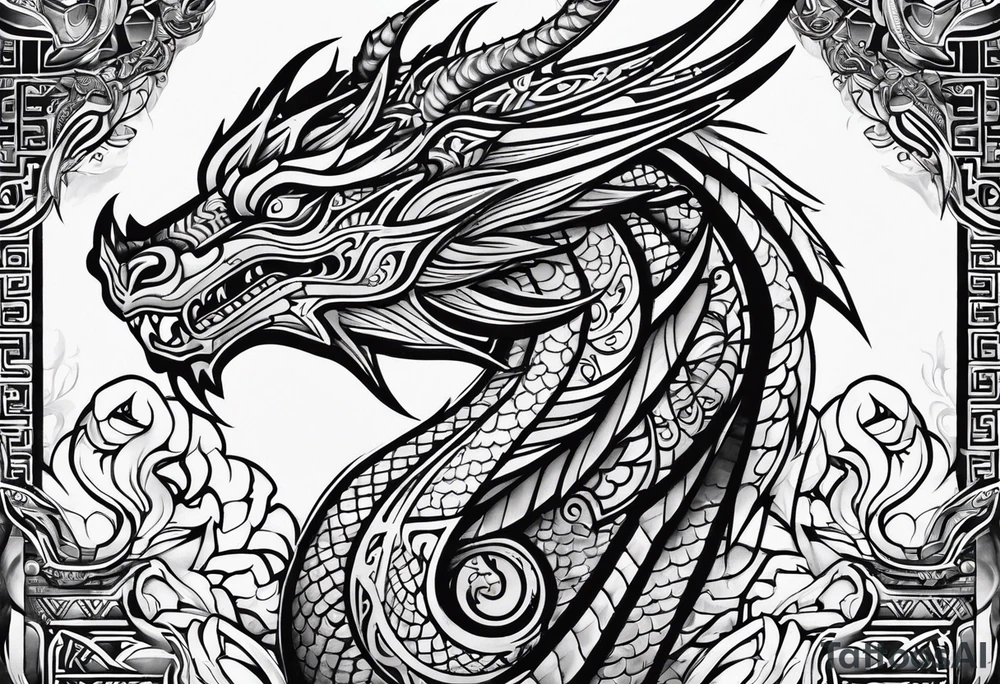 Māori dragon deltoid tattoo idea