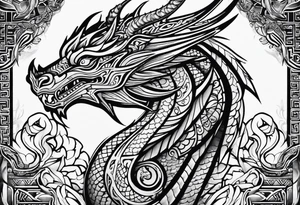 Māori dragon deltoid tattoo idea