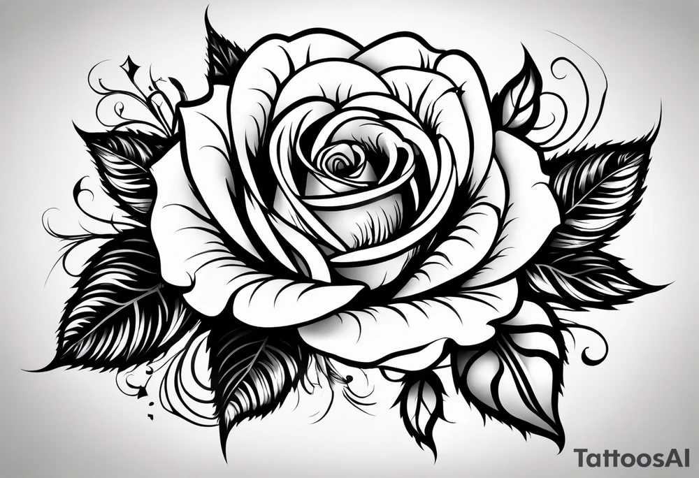 Romantic rose tattoo idea