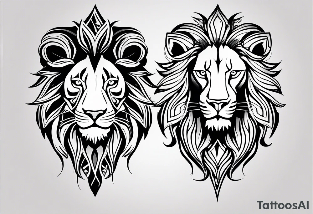 Minimal tribal and lion already in place on arm. Want to connect them arm sleeve tattoo idea