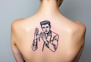 Rick Astley Never Gonna Give You Up Shaking Hands Left to Right Dance Pose tattoo idea