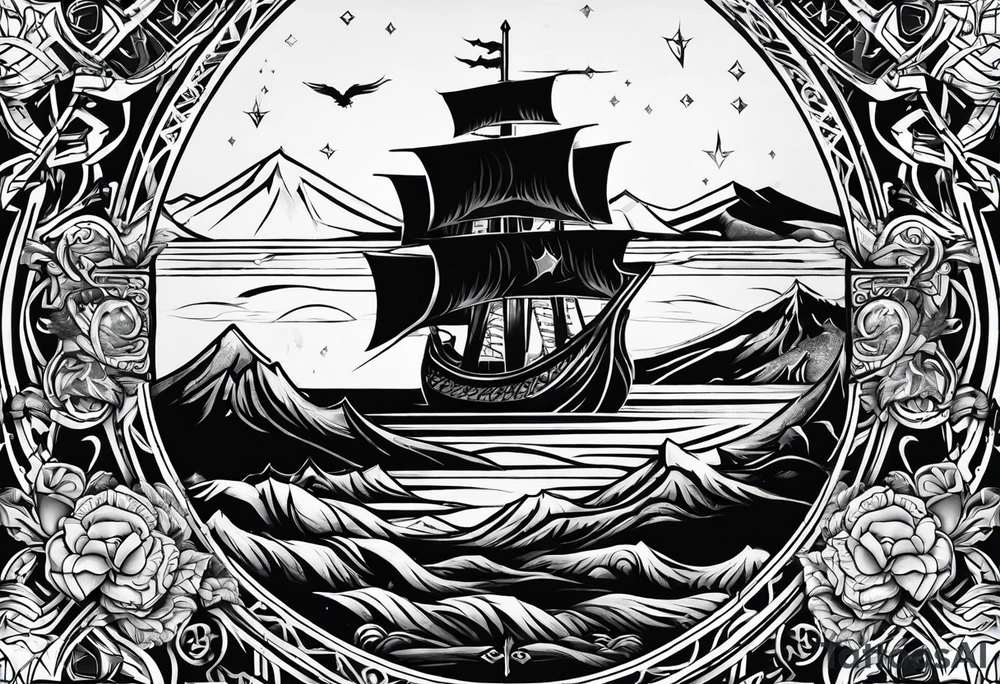 Nordic rune of viking warriors tattoo idea
