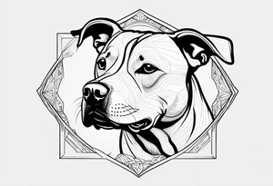 Cookie my pitbull dog outline of ears with her name in cusive at the bottom tattoo idea