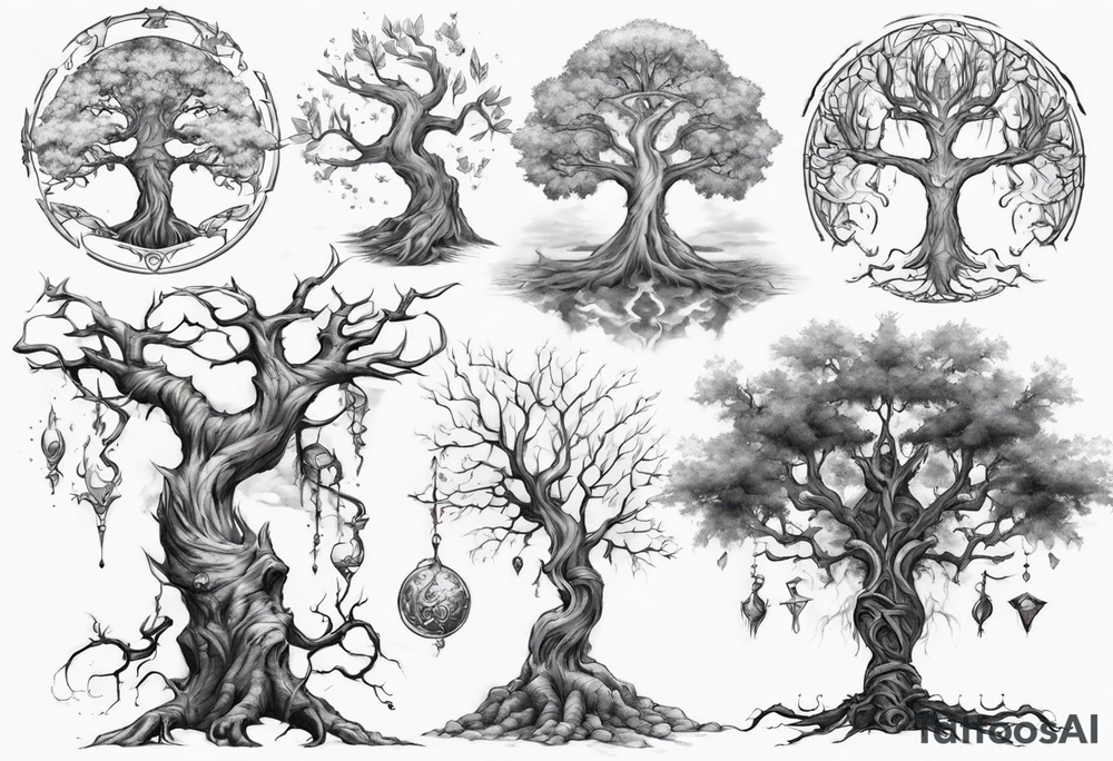 Fantasy tree tattoo idea