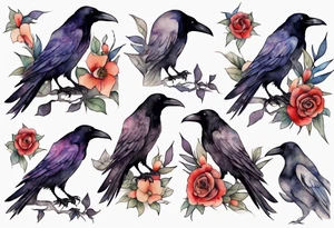 a raven wearing a scarf tattoo idea