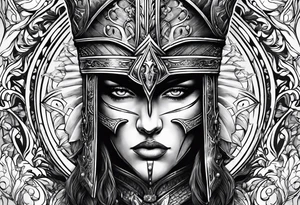 tears bouncing off shield held by warrior very simple tattoo idea