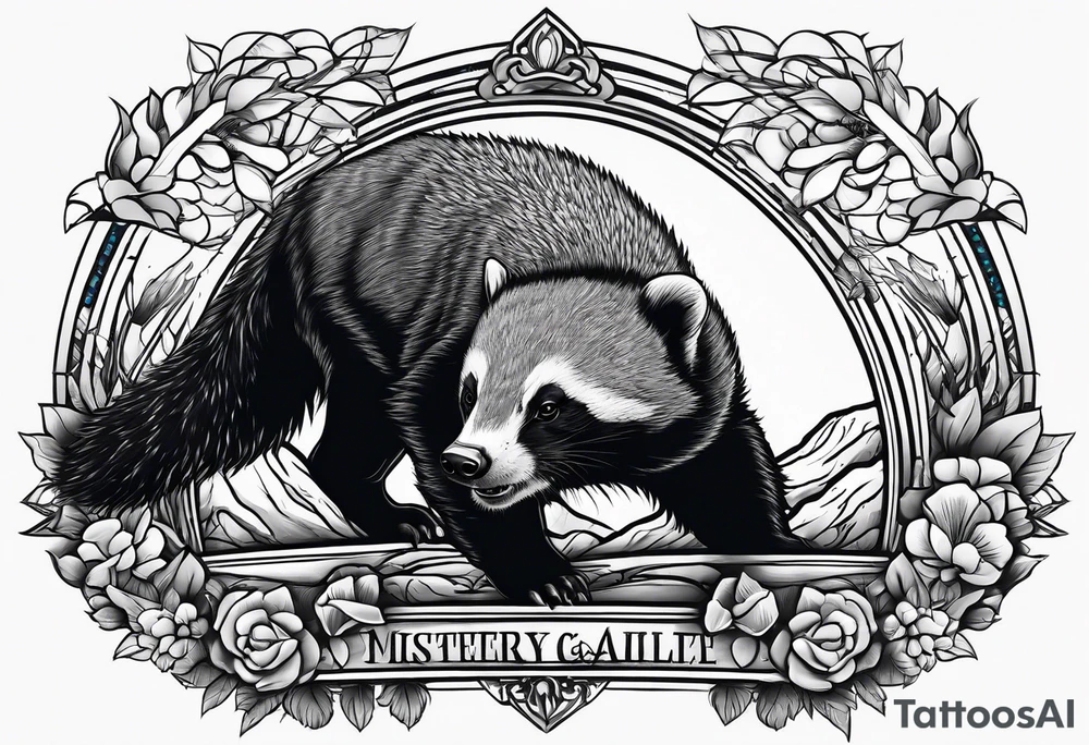 honey badger climbing, claws, arched back tattoo idea