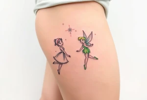 Peter pan, Wendy, Tinker Bell and Winter Tinker bell tattoo idea