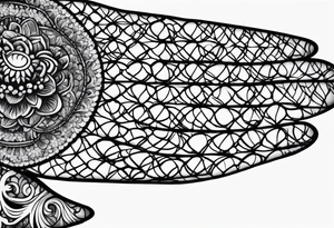 Elbow length black lace glove tattoo idea