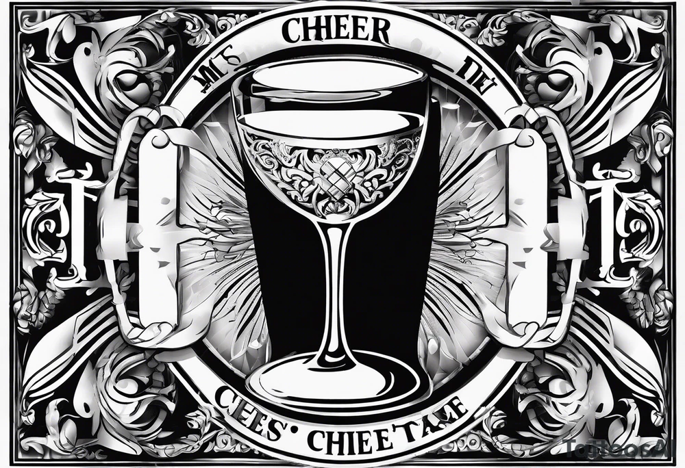 Cheers Mate text, armband +Cancer Ribbon tattoo idea