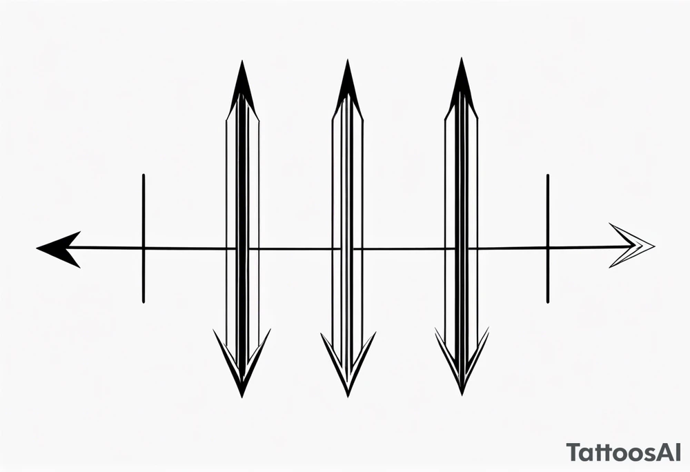 three minimalistic parallel arrows. tattoo idea