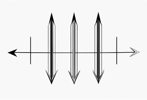 three minimalistic parallel arrows. tattoo idea