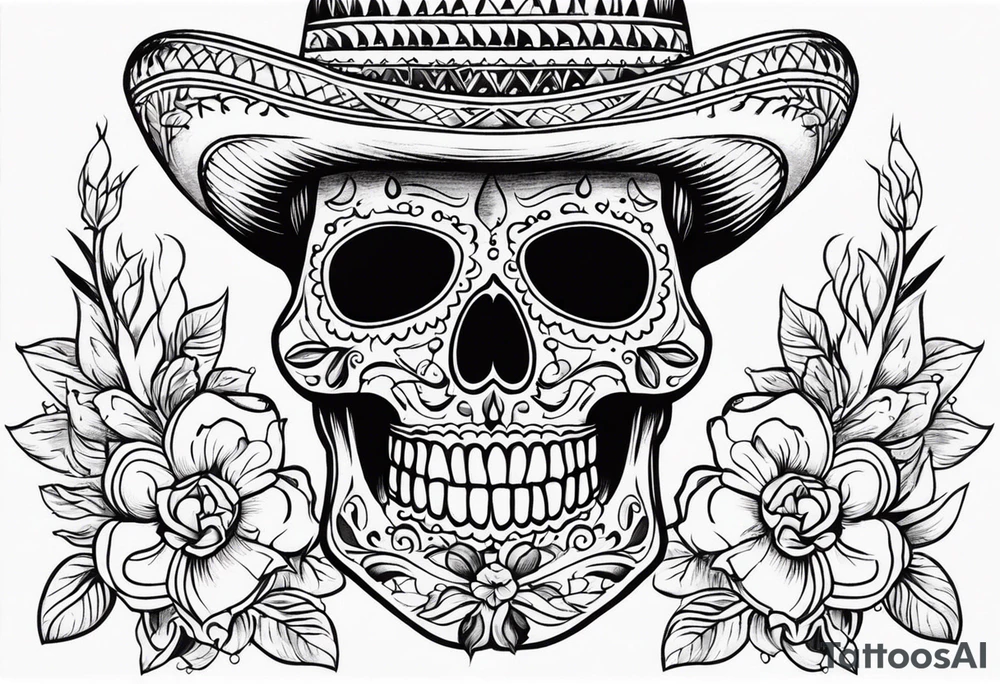 mexican skull tattoo idea