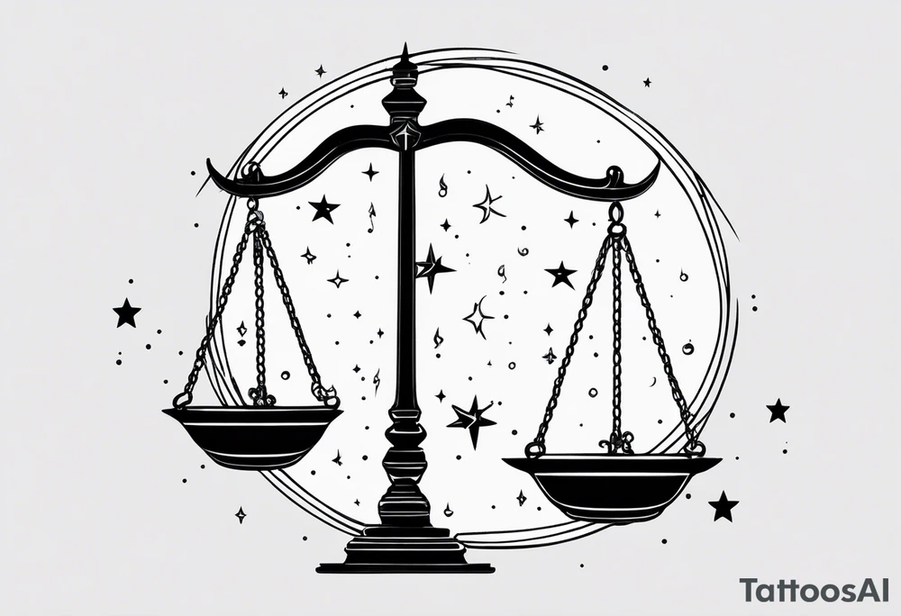 Libra constellation with stars tattoo idea