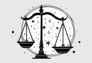 Libra constellation with stars tattoo idea