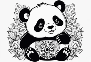 a fat cute panda tattoo idea