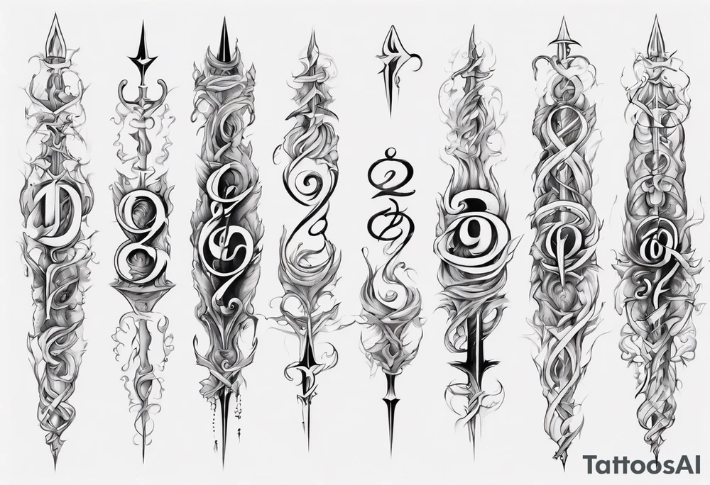 number 9 upside down and right side up connected in the middle. Tall and thin tattoo idea number 9 upside down and right side up connected in the middle. Tall and thin tattoo idea