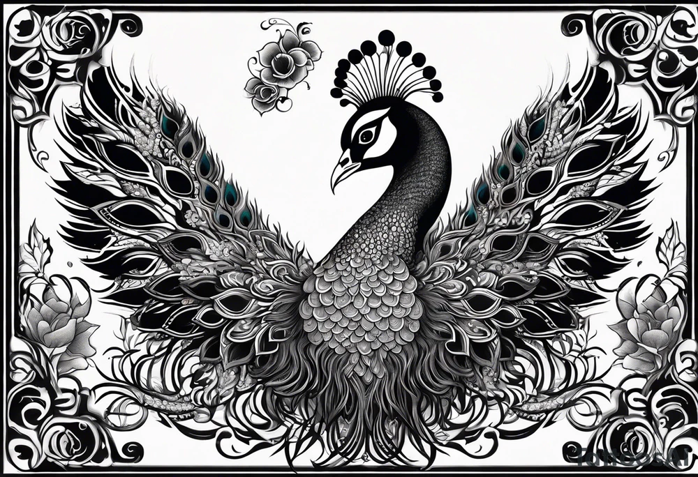 dark peacock tattoo
more majestic
demon peacock dark fantasy tattoo idea