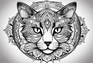 Cat mandala tattoo idea